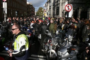 Irish Bikers storm government buildings