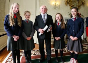 Irish President Receives Pupils From Timahoe National School