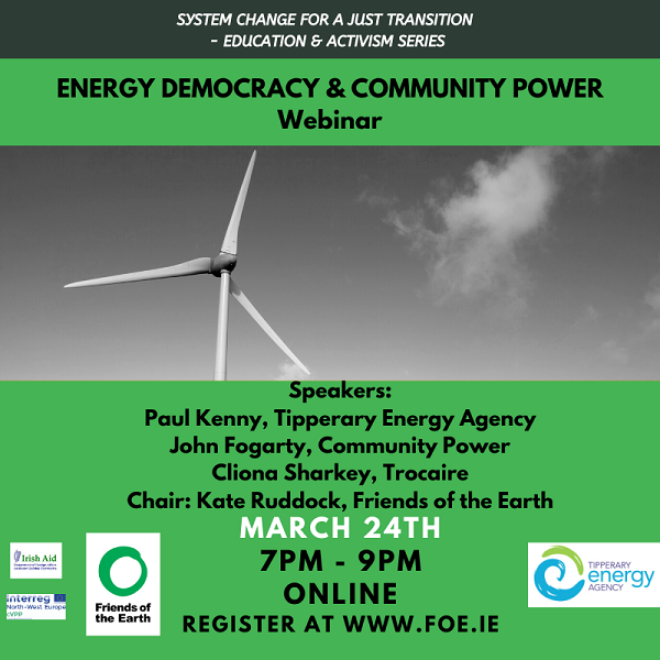 Webinar to focus on Energy Democracy in Local Communities, so everyone has access to Community Power